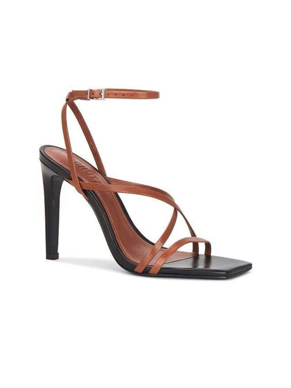 Schutz Women's Bari Square Toe Ankle Strap Sandals - Black-Brwn 7.5 ($138)